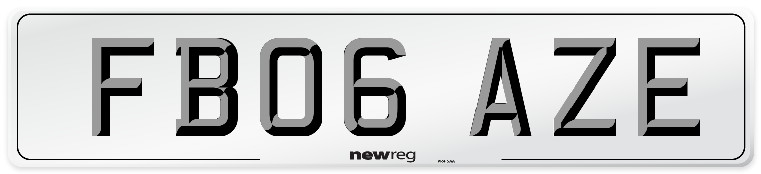 FB06 AZE Number Plate from New Reg